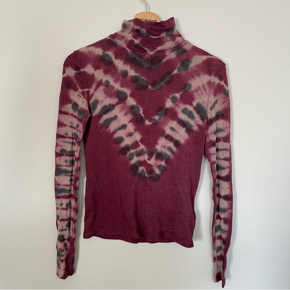 We The Free Psychedelic Tie-Dye Turtleneck Top-Purple- Size XS - Picture 9 of 10